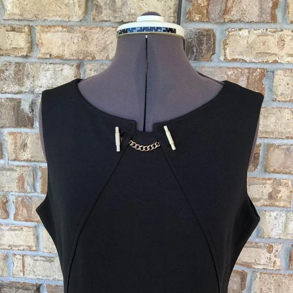 Ivanka Trump Toggle-neck Ponte Sheath Sleeveless Dress Black Size 12 - Picture 4 of 14